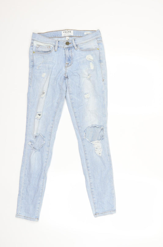 Preworn Womens Blue  Denim Skinny Jeans Size 26 in L27 in