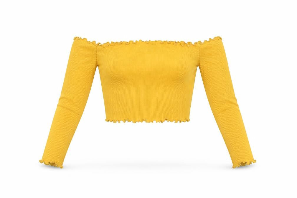 PRETTYLITTLETHING Womens Yellow   Basic Blouse Size 4