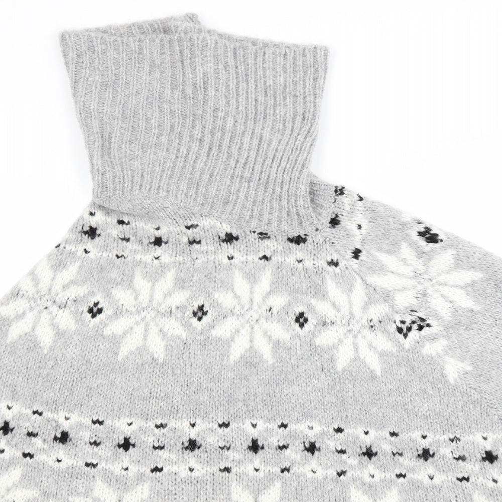 NEXT Womens Grey Floral  Pullover Jumper Size L