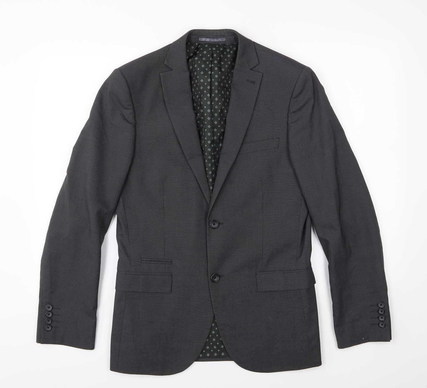 NEXT Mens Grey  Rayon Jacket Suit Jacket Size 38