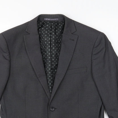 Next Mens Grey  Rayon Jacket Suit Jacket Size 38