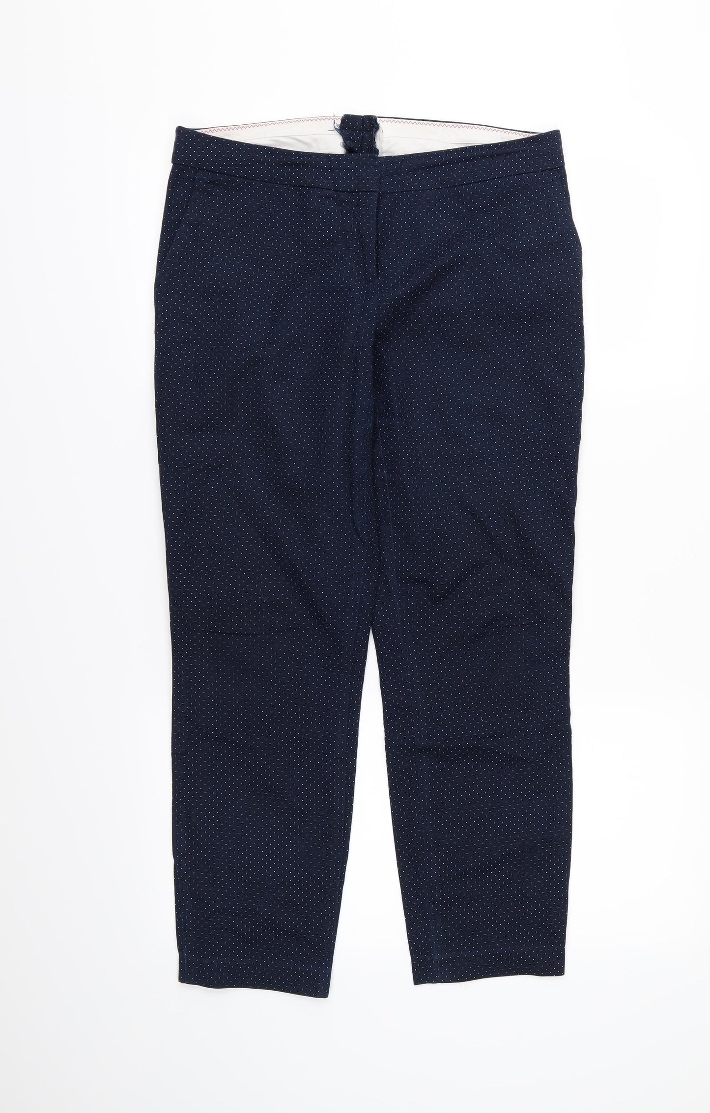 Preworn Womens Blue Polka Dot  Cropped Trousers Size 32 in L27 in