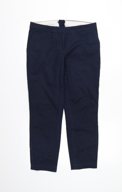 Preworn Womens Blue Polka Dot  Cropped Trousers Size 32 in L27 in