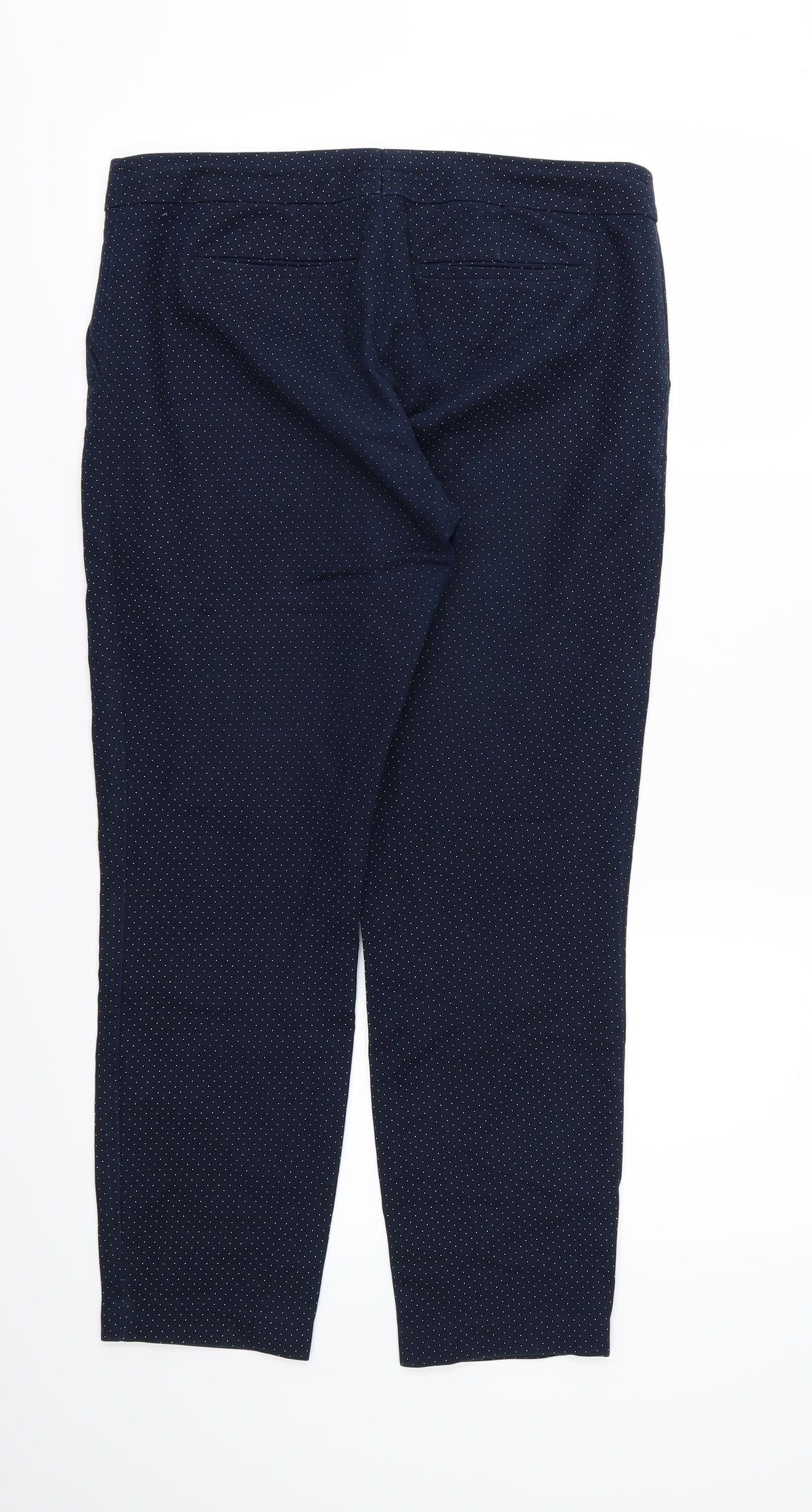 Preworn Womens Blue Polka Dot  Cropped Trousers Size 32 in L27 in