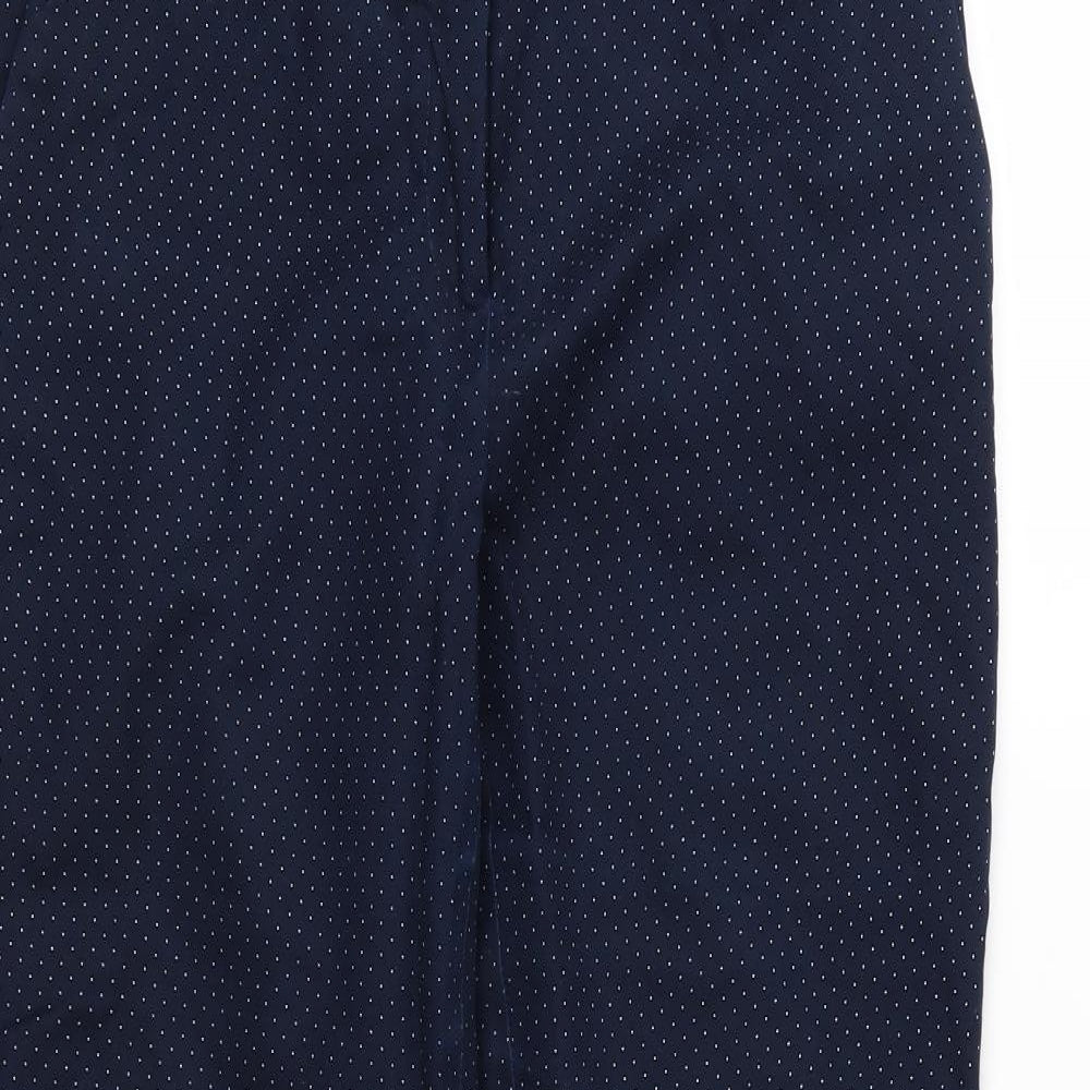 Preworn Womens Blue Polka Dot  Cropped Trousers Size 32 in L27 in