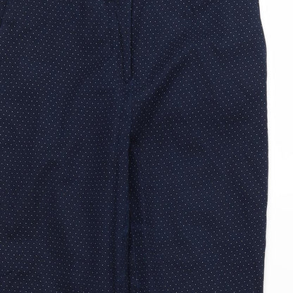 Preworn Womens Blue Polka Dot  Cropped Trousers Size 32 in L27 in