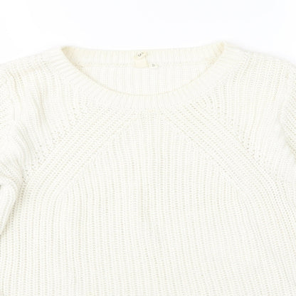 QS Womens Ivory  Knit Pullover Jumper Size S