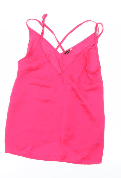 Preloved H&M Womens Pink   Basic Blouse Size 8 - Front