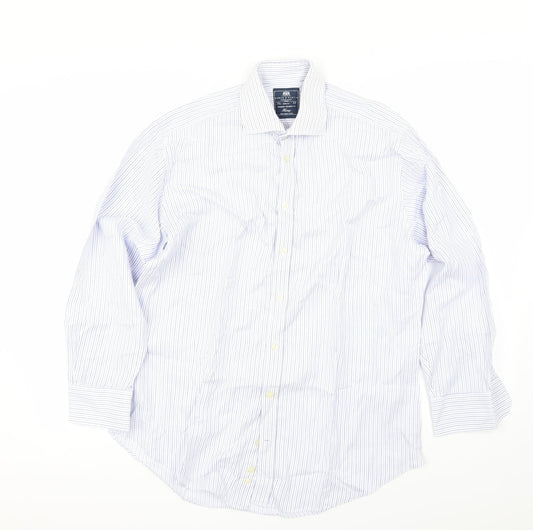 Hawes & Curtis Mens Blue Striped   Button-Up Size 34