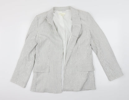 Preloved H&M Womens White   Jacket Blazer Size 8 - Front