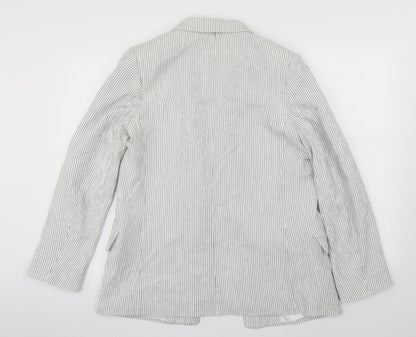 Preloved H&M Womens White   Jacket Blazer Size 8 - Back