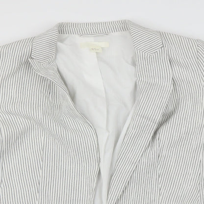 Preloved H&M Womens White   Jacket Blazer Size 8 - Detail