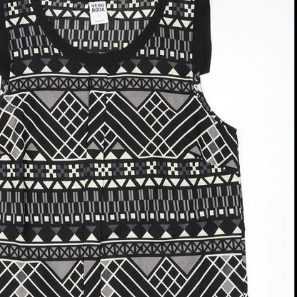 Vera Moda Womens Black Geometric  Basic Blouse Size M