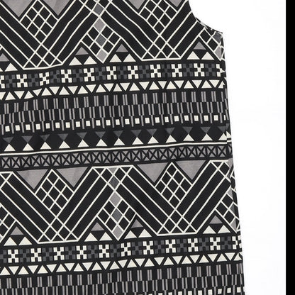 Vera Moda Womens Black Geometric  Basic Blouse Size M