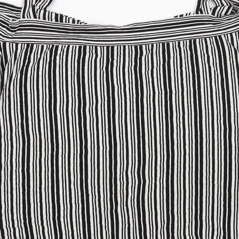 F&F Womens Black Striped  Basic Blouse Size 16
