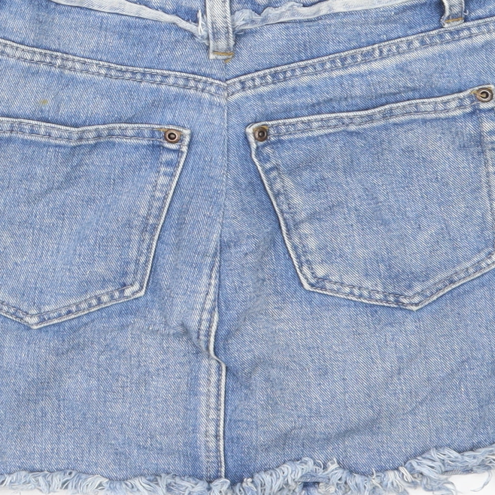 Boohoo Womens Blue  Denim A-Line Skirt Size 6
