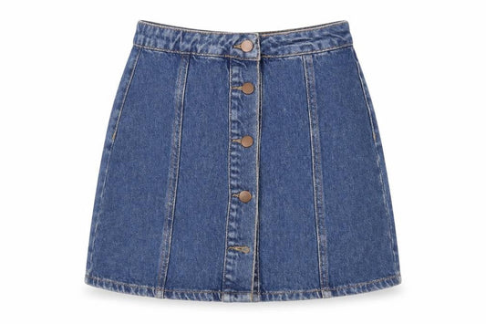 Denim & Co. Womens Blue  Denim A-Line Set Size 8