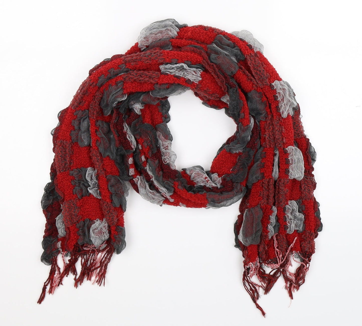 Preworn Womens Multicoloured Check Knit  Scarf