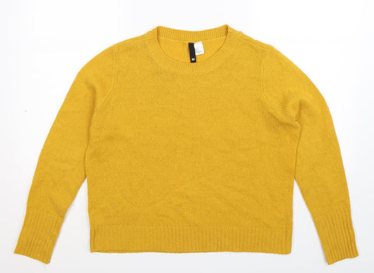 Divided Womens Yellow  Knit Pullover Jumper Size M