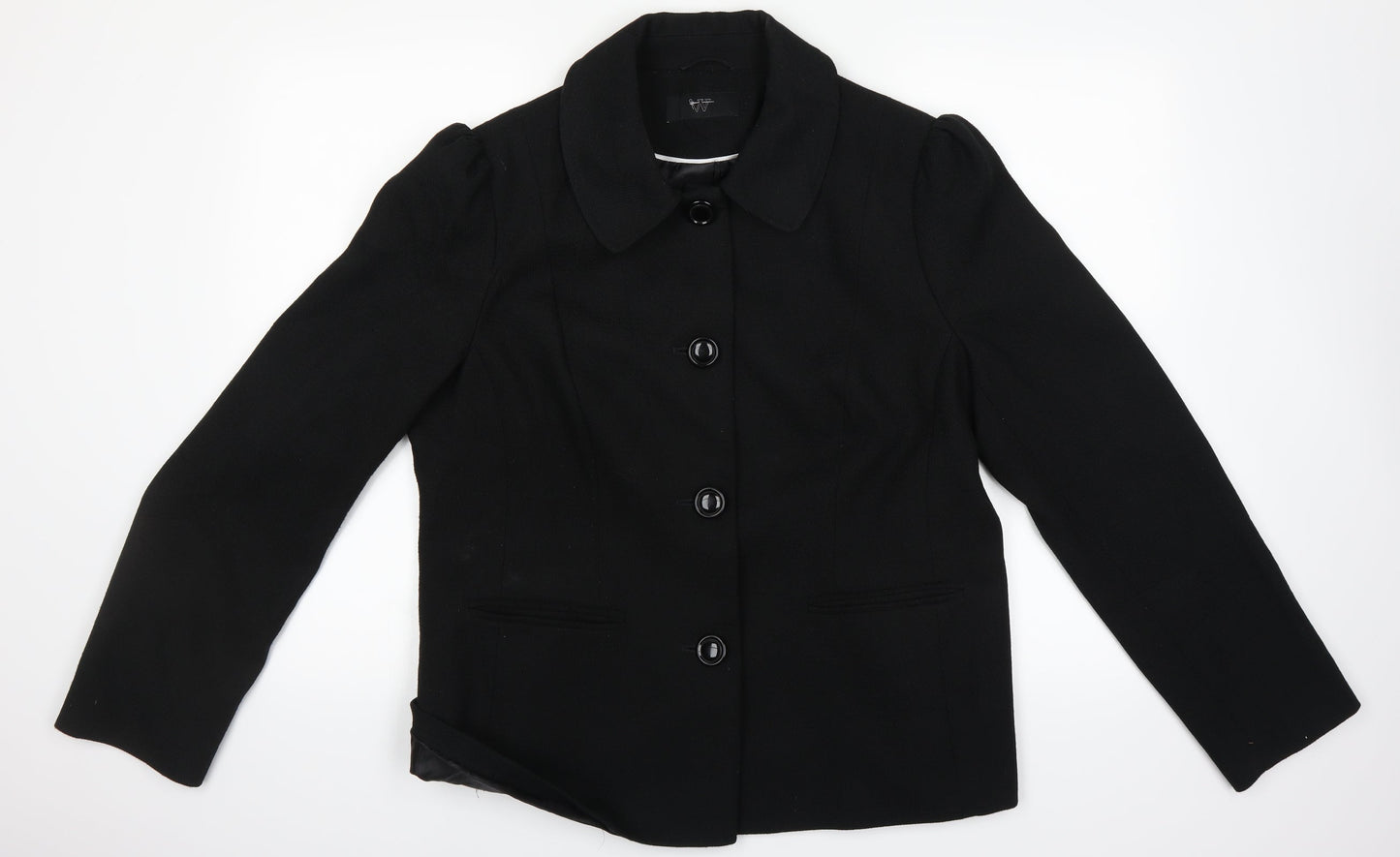 Preworn Womens Black   Overcoat Blazer Size 12