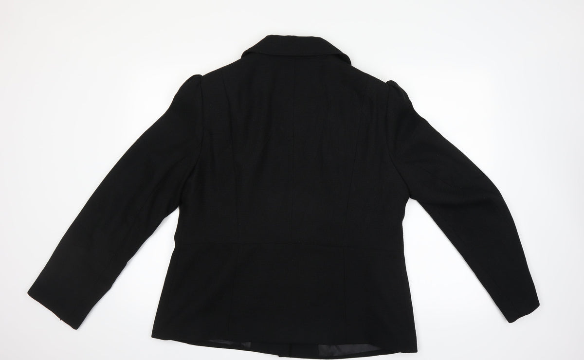Preworn Womens Black   Overcoat Blazer Size 12