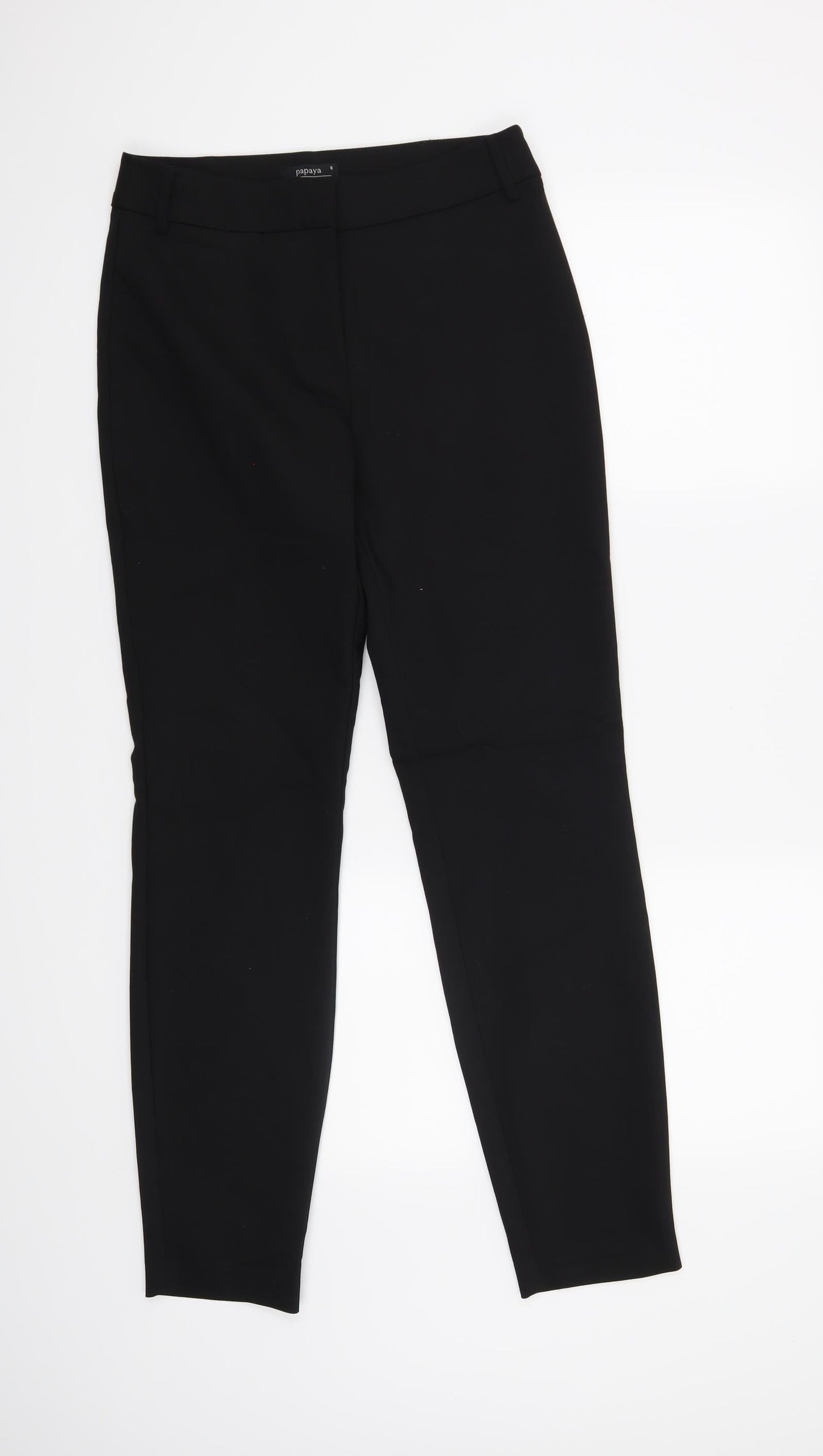 Papaya Womens Black   Trousers  Size 8 L28 in