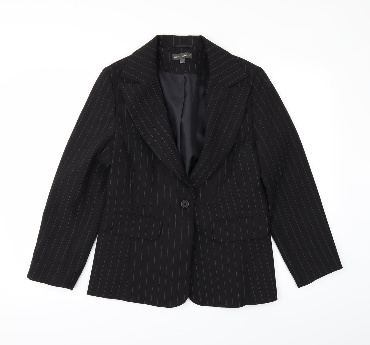 Atmosphere Womens Black   Overcoat Coat Size 12