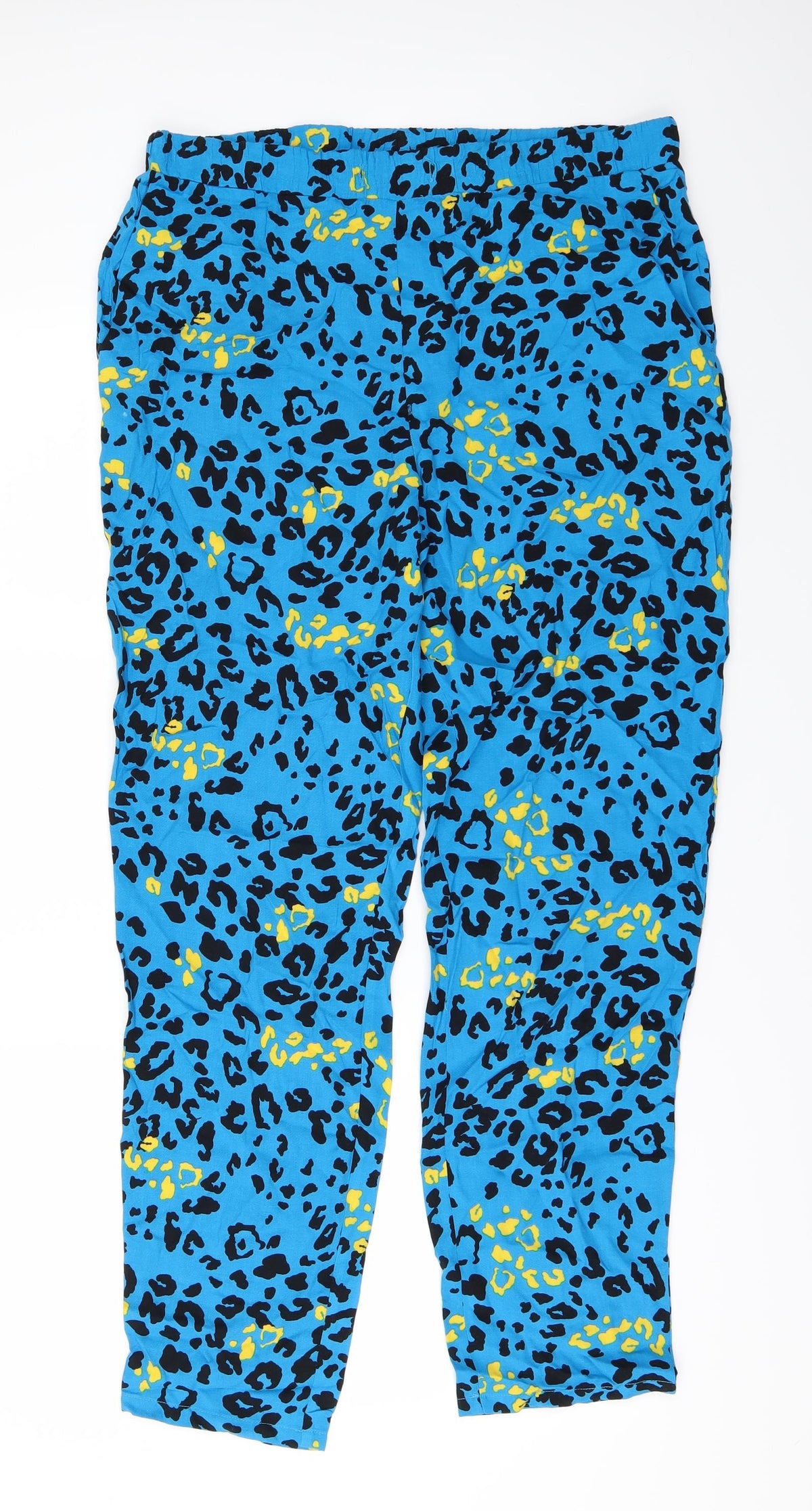 Papaya Womens Blue Animal Print  Trousers  Size 10 L27 in