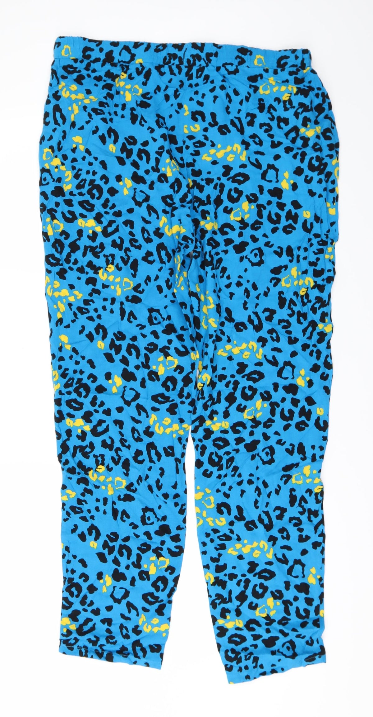 Papaya Womens Blue Animal Print  Trousers  Size 10 L27 in
