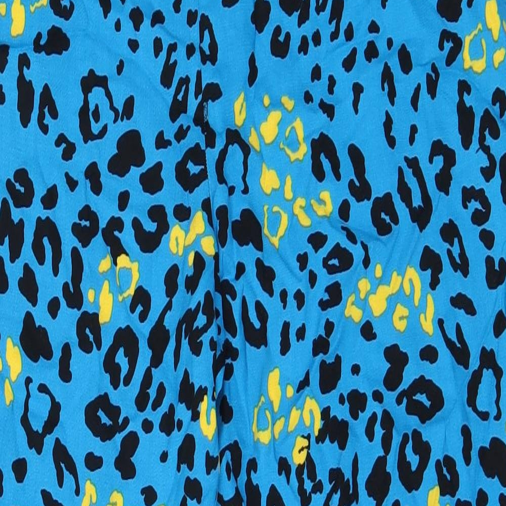 Papaya Womens Blue Animal Print  Trousers  Size 10 L27 in
