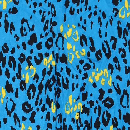 Papaya Womens Blue Animal Print  Trousers  Size 10 L27 in