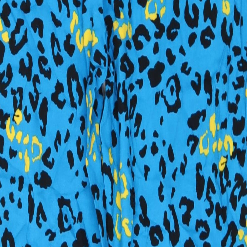 Papaya Womens Blue Animal Print  Trousers  Size 10 L27 in