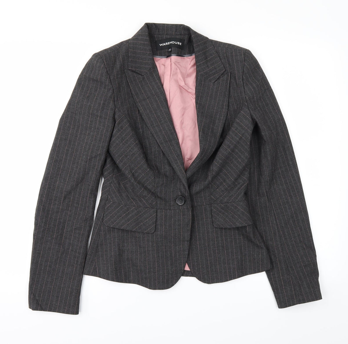Warehouse Womens Grey   Overcoat Coat Size 8