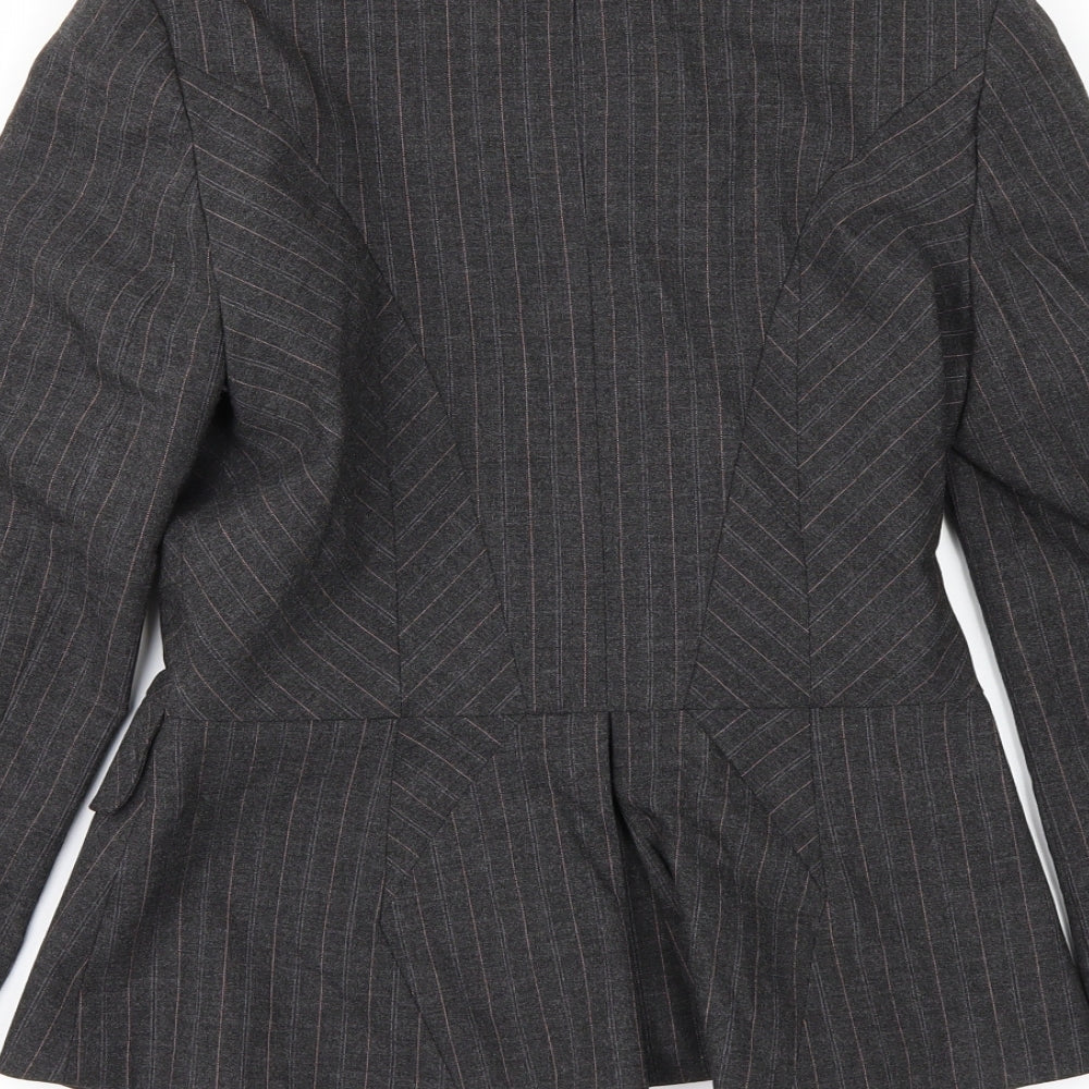 Warehouse Womens Grey   Overcoat Coat Size 8