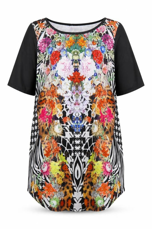 Sweetaeacia Womens Multicoloured Floral  T-Shirt Dress  Size 12