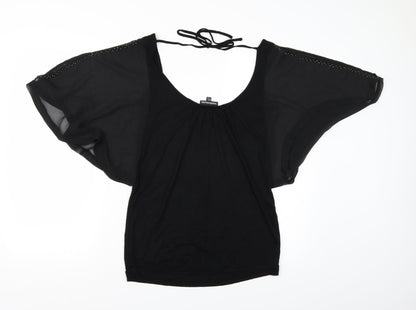 Warehouse Womens Black   Basic Blouse Size 8  - Batwing