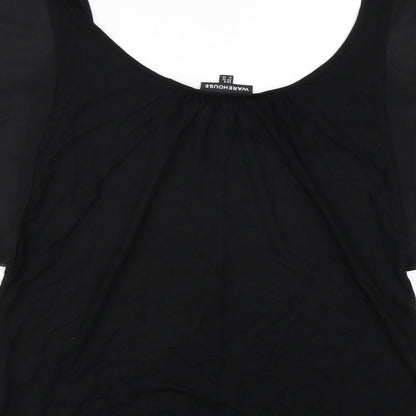 Warehouse Womens Black   Basic Blouse Size 8  - Batwing