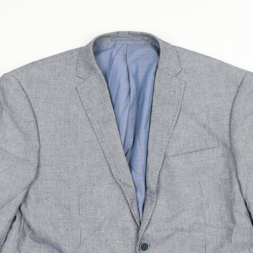 Preworn Mens Blue Argyle/Diamond  Jacket Blazer Size L