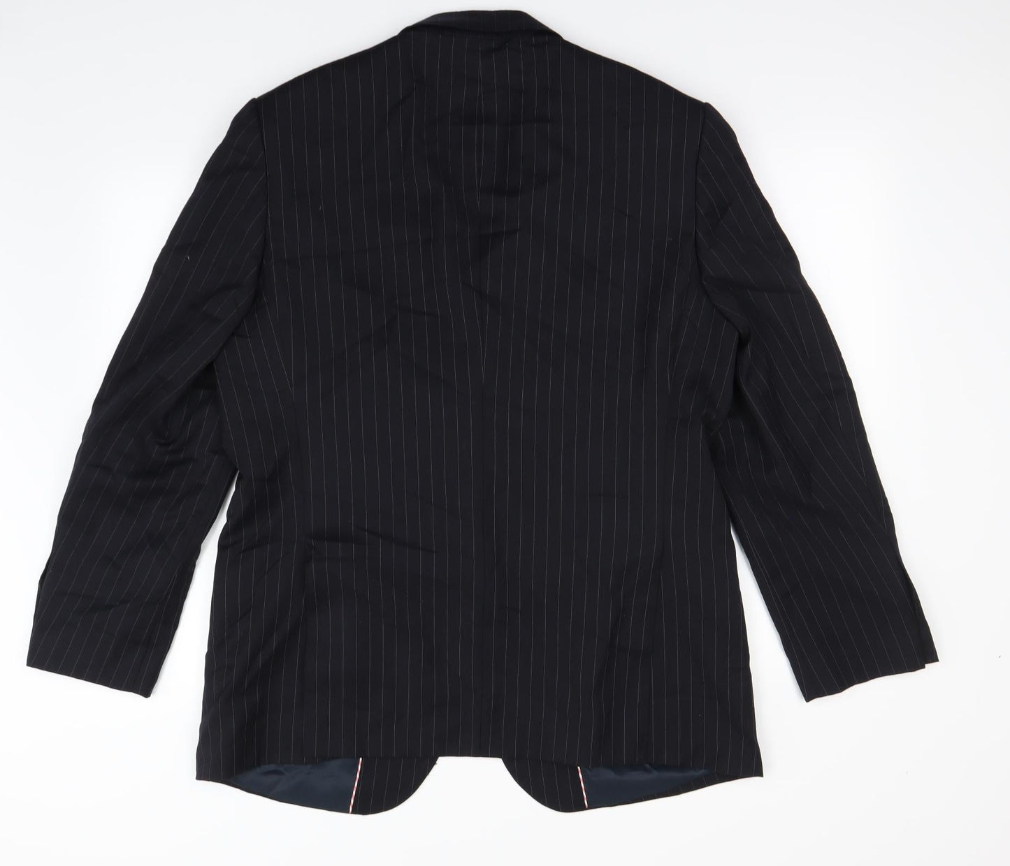 Preworn Mens Black Striped  Jacket Blazer Size L
