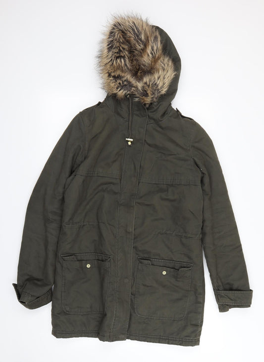 Dorothy Perkins Womens Green   Rain Coat Coat Size 8
