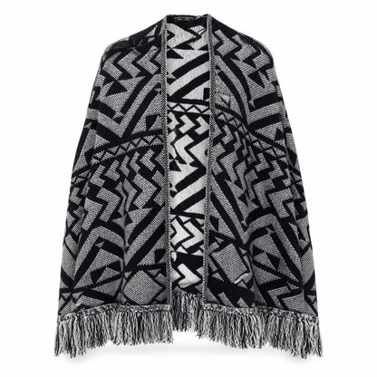 Dorothy Perkins Womens Blue Geometric  Cape Jumper Size S