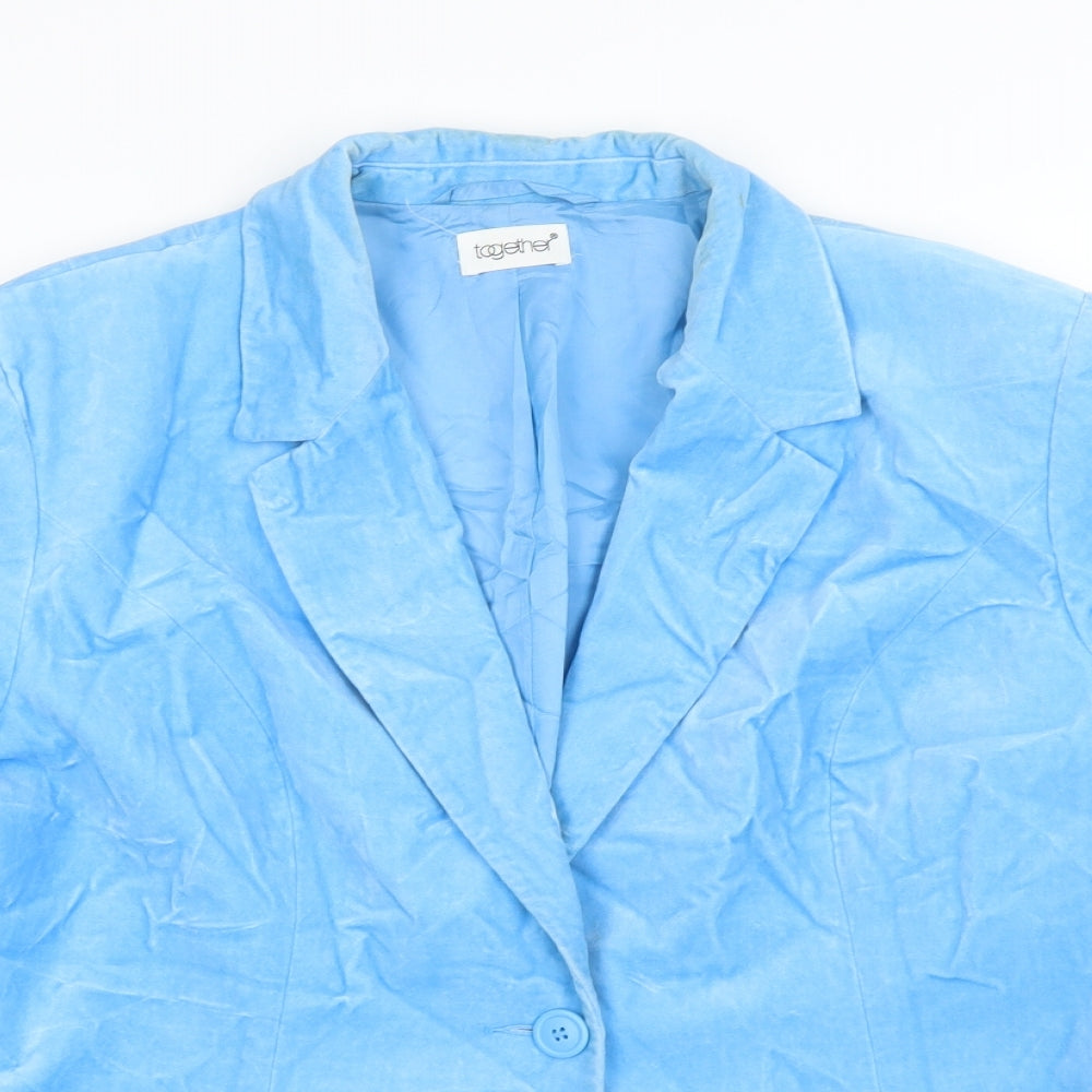 Together Womens Blue   Jacket Blazer Size 16