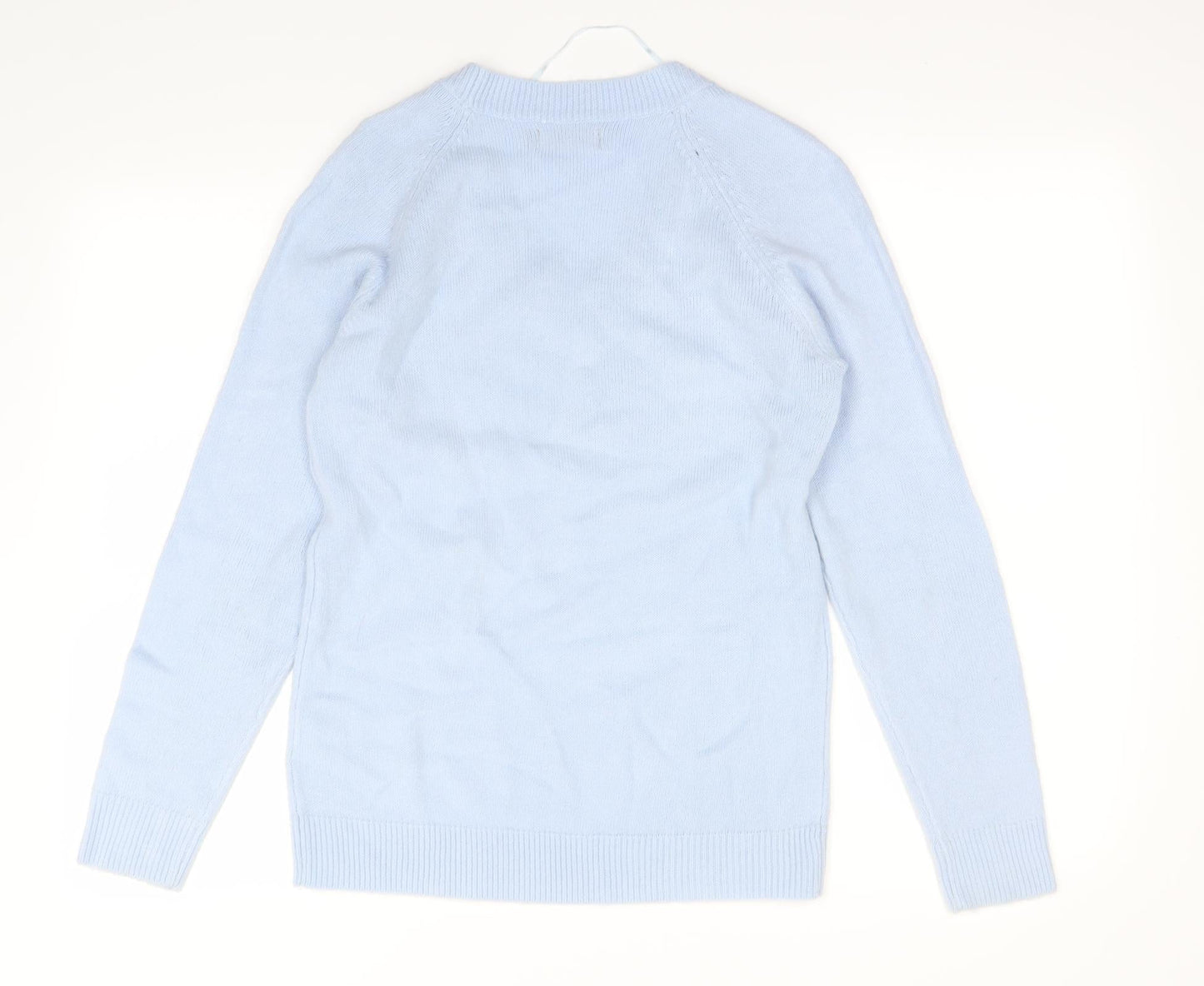 b. young Womens Blue   Henley Jumper Size S