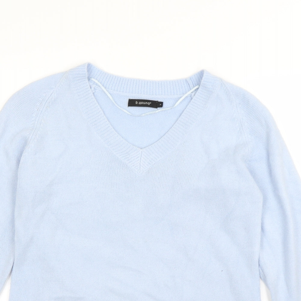 b. young Womens Blue   Henley Jumper Size S