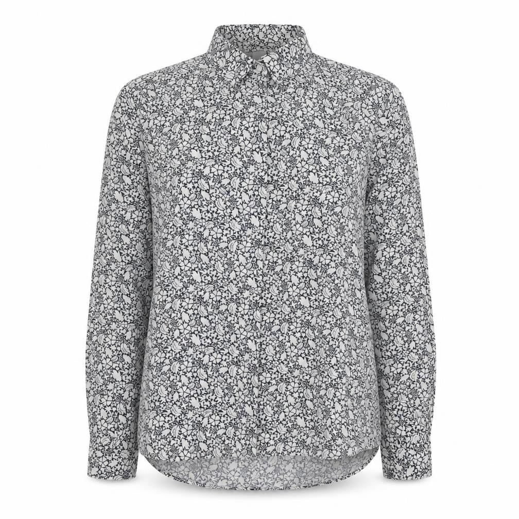 H&M Womens Blue Floral  Basic Button-Up Size 10