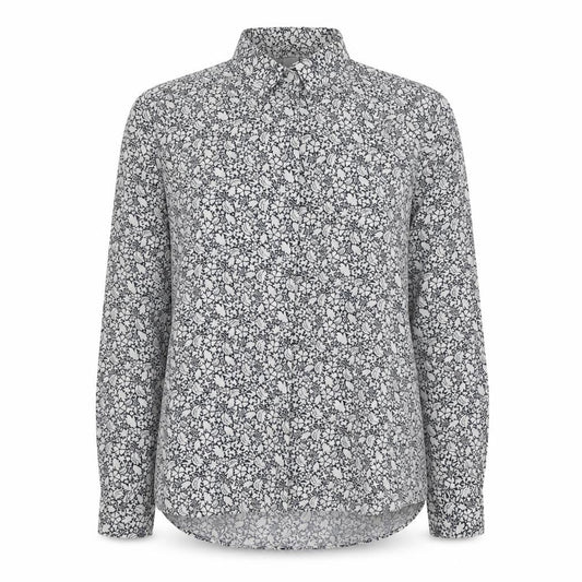 H&M Womens Blue Floral  Basic Button-Up Size 10