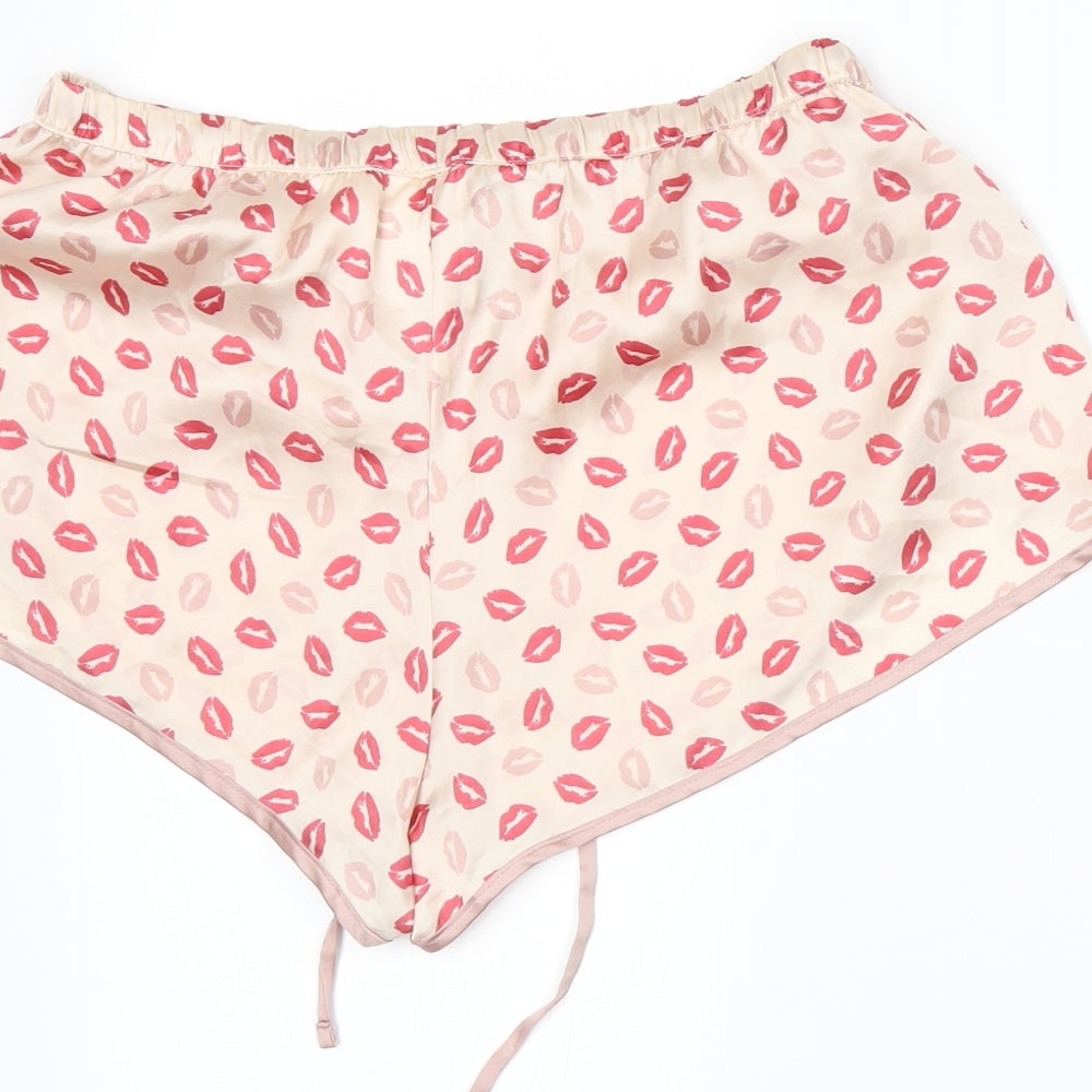 H&M Womens Beige Spotted  Hot Pants Shorts Size S