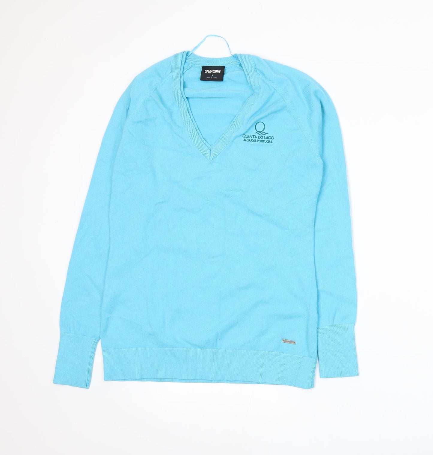 Galvin Green Womens Blue  Knit Pullover Jumper Size S