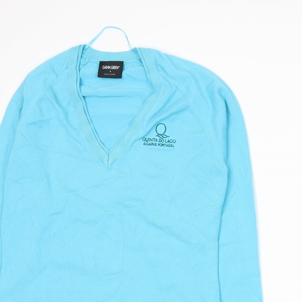 Galvin Green Womens Blue  Knit Pullover Jumper Size S