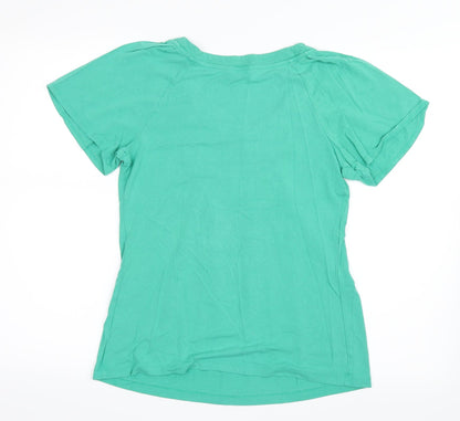 Back view of Marks & Spencer women’s green basic t-shirt, size UK 8